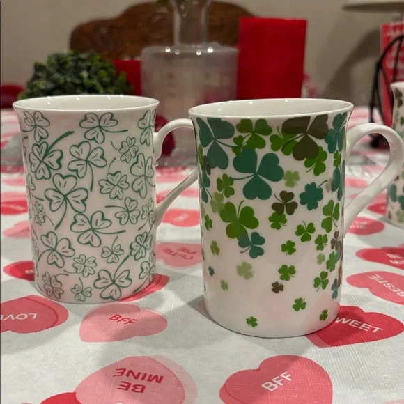 4 Stechcol Gracie Bone China Shamrock Mugs - Picture 5 of 7